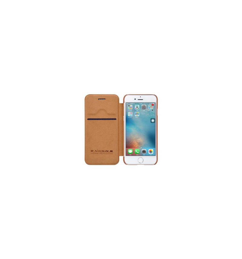 Housse iPhone SE 2022 / 2020 / 8 / 7 Qin Series NILLKIN simili cuir - Havane