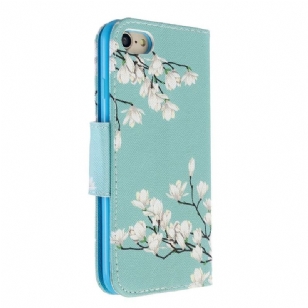 Housse iPhone SE 2022 / 2020 Fleurs Blanches