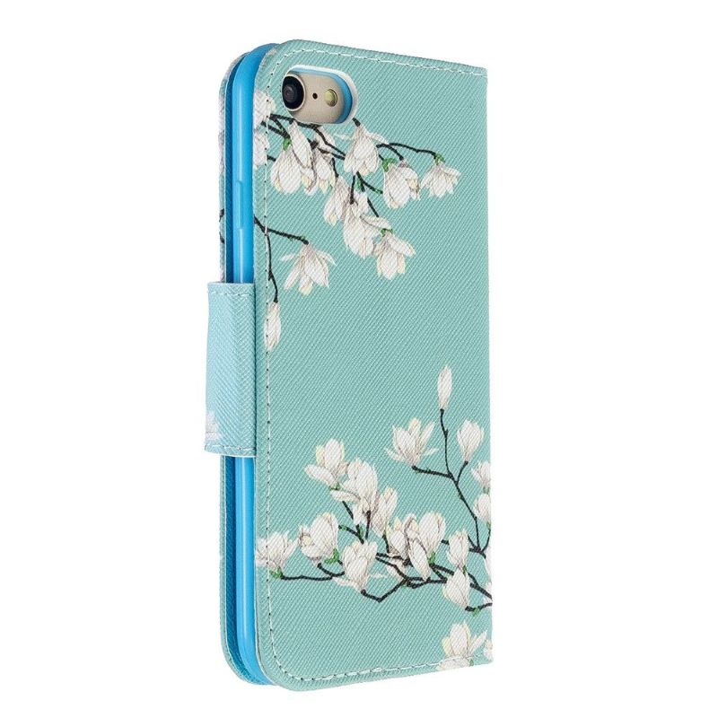 Housse iPhone SE 2022 / 2020 Fleurs Blanches