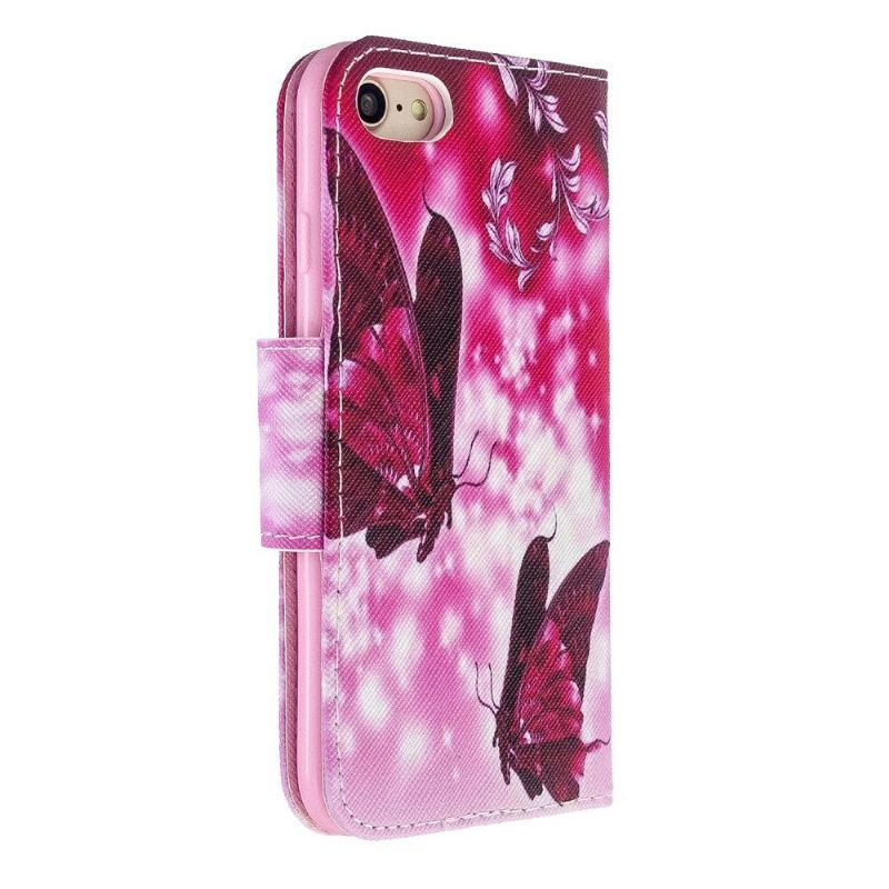 Housse iPhone SE 2022 / 2020 Papillons Volants