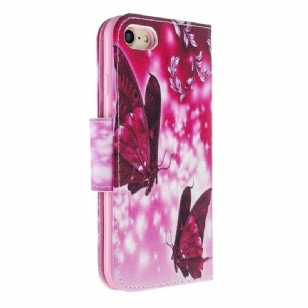 Housse iPhone SE 2022 / 2020 Papillons Volants