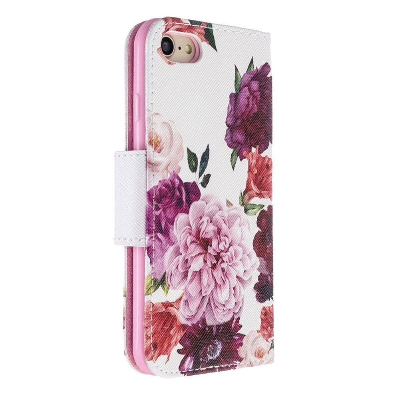 Housse iPhone SE 2022 / 2020 Pivoine fleur