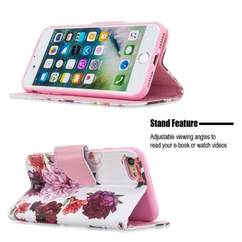 Housse iPhone SE 2022 / 2020 Pivoine fleur