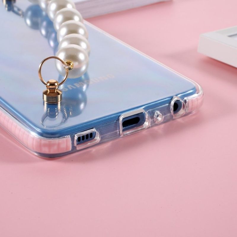 Coque Samsung Galaxy A72 4G / A72 5G Strap Perle Transparent