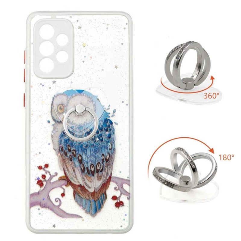 Coque Samsung Galaxy A72 5G / A72 4G hibou perché avec anneau