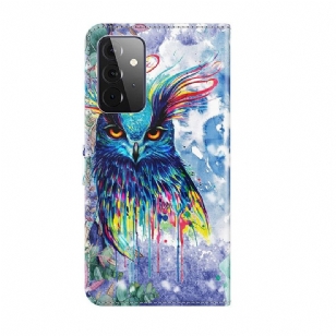 Housse Samsung Galaxy A72 5G / A72 4G hibou aquarelle