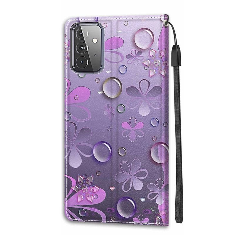 Housse Samsung Galaxy A72 5G / A72 4G Illustration fleurs violettes