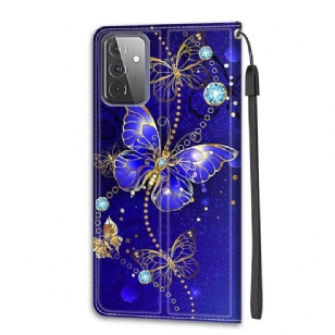 Housse Samsung Galaxy A72 5G / A72 4G Papillon violet