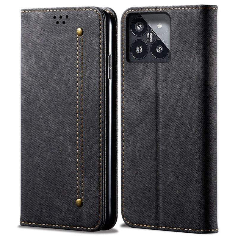 Flip Cover Xiaomi 14 Pro Tissu Jeans