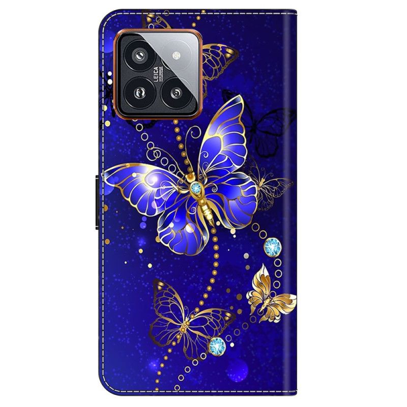 Housse Xiaomi 14 Pro Papillons Diamants