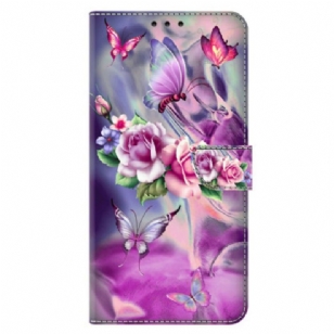 Housse Xiaomi 14 Pro Papillons et Fleurs Violets