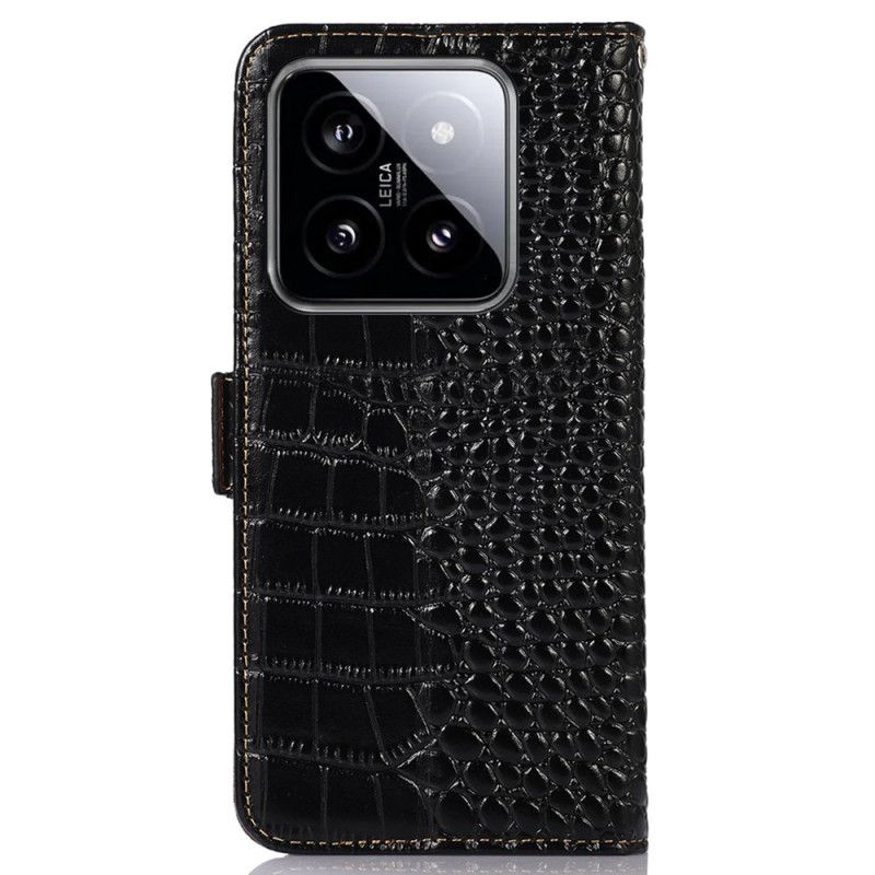 Housse Xiaomi 14 Pro Texture Crocodile avec Blocage RFID