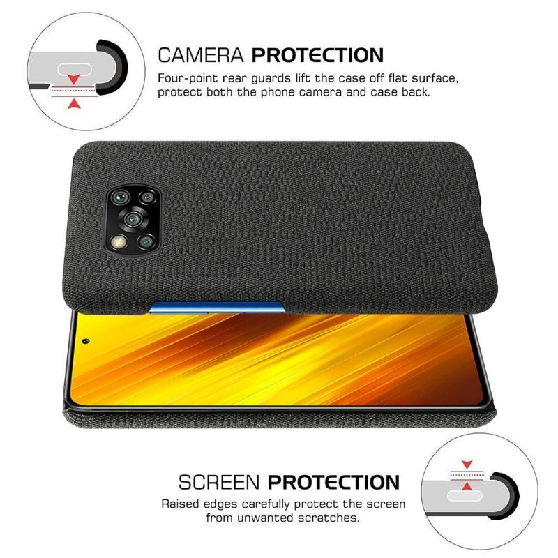 Coque Xiaomi Poco X3 / X3 Pro / X3 NFC revêtement tissu