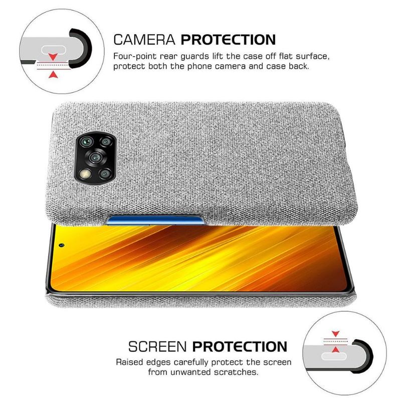 Coque Xiaomi Poco X3 / X3 Pro / X3 NFC revêtement tissu