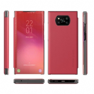 Flip cover Xiaomi Poco X3, X3 NFC, X3 Pro Fibre de carbone