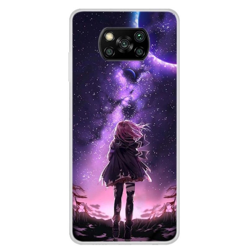 Xiaomi Poco X3, X3 Pro et X3 NFC - Coque Illustration fille pleine lune