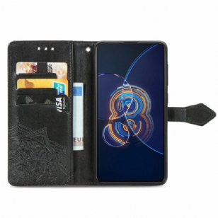 Housse Asus Zenfone 8 Flip Mandala relief en simili cuir