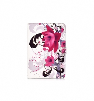 iPad Mini 4 / 3 / 2 / 1 - Housse porte cartes purple flowers