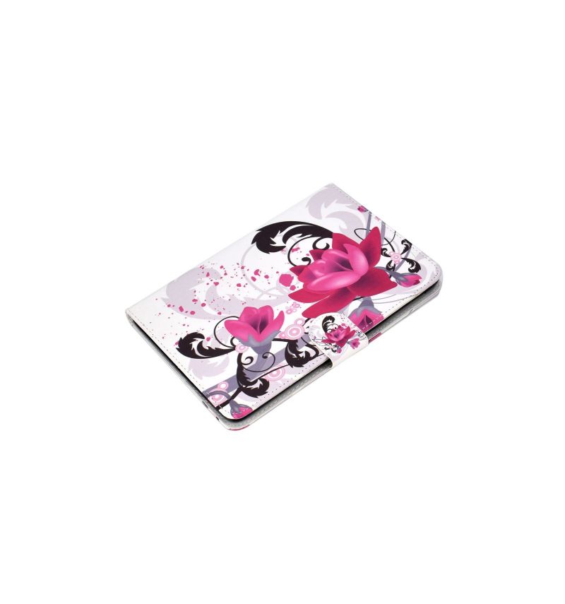 iPad Mini 4 / 3 / 2 / 1 - Housse porte cartes purple flowers