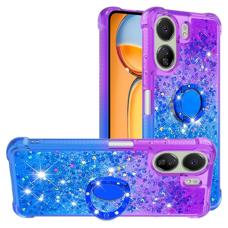 Coque Xiaomi Redmi 13C 4G/5G/Poco C65 Anneau-Support Dégradé Paillettes