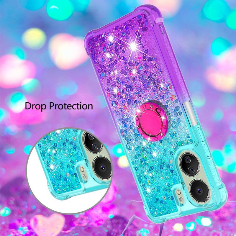 Coque Xiaomi Redmi 13C 4G/5G/Poco C65 Anneau-Support Dégradé Paillettes