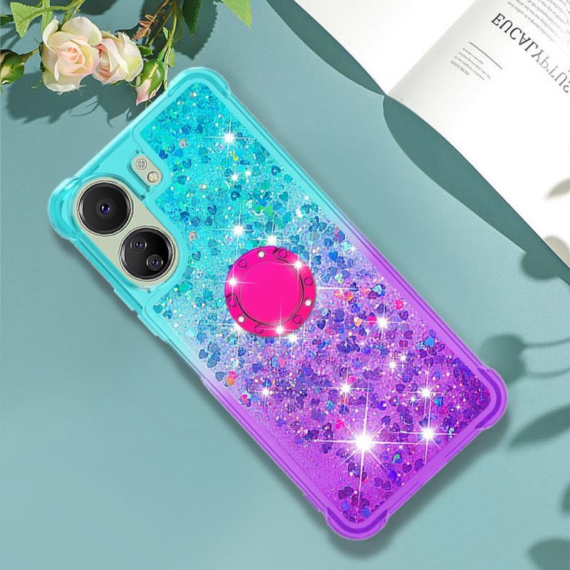 Coque Xiaomi Redmi 13C 4G/5G/Poco C65 Anneau-Support Dégradé Paillettes