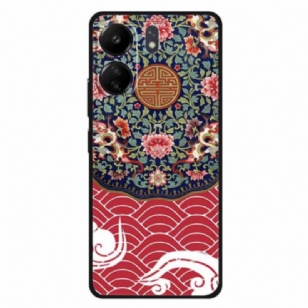 Coque Xiaomi Redmi 13C / Poco C65 Motif Floral et Dragon