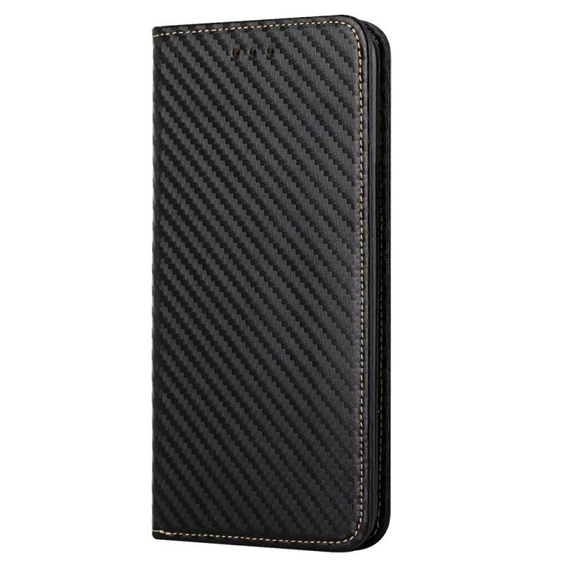 Flip Cover Xiaomi Redmi 13C 4G/5G/Poco C65 Fibre Carbone à Lanière