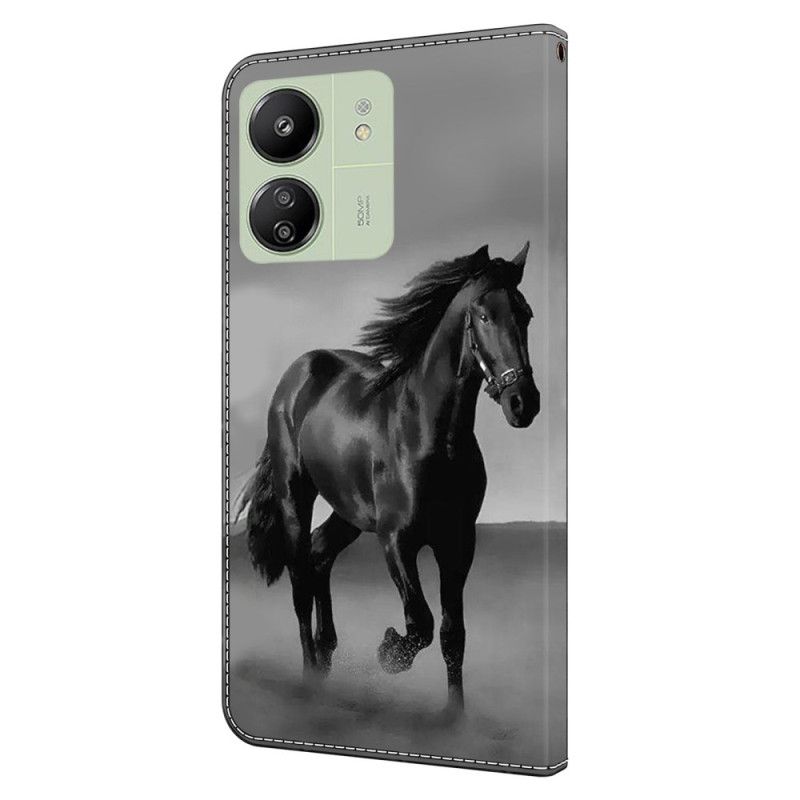 Housse Xiaomi Redmi 13C 4G/5G/Poco C65 Cheval Noir