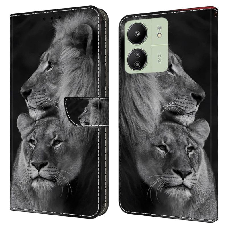 Housse Xiaomi Redmi 13C 4G/5G/Poco C65 Couple Lions