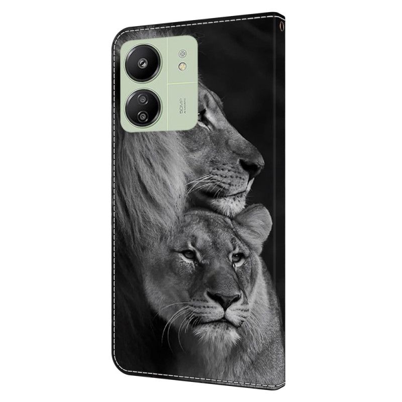 Housse Xiaomi Redmi 13C 4G/5G/Poco C65 Couple Lions