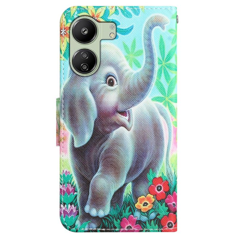 Housse Xiaomi Redmi 13C 4G/5G/Poco C65 Éléphant Fun à Lanière