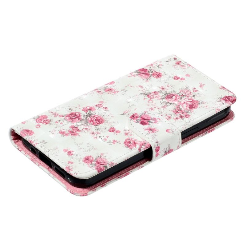 Housse Xiaomi Redmi 13C 4G/5G/Poco C65 Fleurs Roses à Lanière