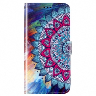 Housse Xiaomi Redmi 13C 4G/5G/Poco C65 Motif Mandala à Lanière