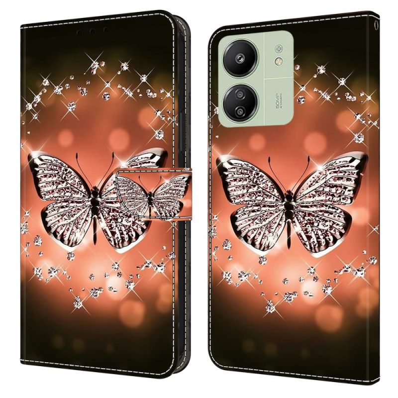 Housse Xiaomi Redmi 13C 4G/5G/Poco C65 Papillon en Cristal