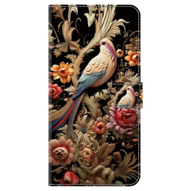 Housse Xiaomi Redmi 13C 5G/13C 4G / Poco C65 Fleur et Oiseau Vintage