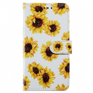 Housse Xiaomi Redmi 13C / Poco C65 Motif de Tournesol à Lanière