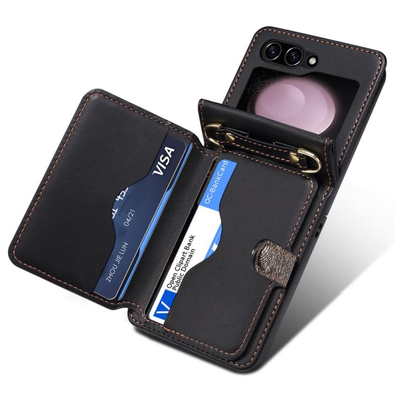 Coque Samsung Galaxy Z Flip 6 Porte-Cartes et Lanière