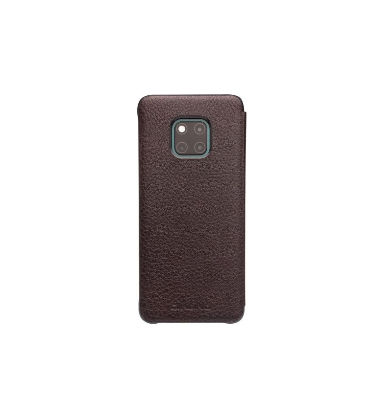 Housse Huawei Mate 20 Pro en cuir avec fenêtre - Marron