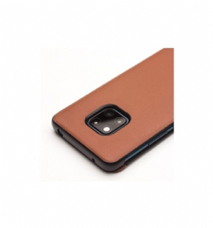 Housse Huawei Mate 20 Pro en cuir avec fenêtre - Marron clair