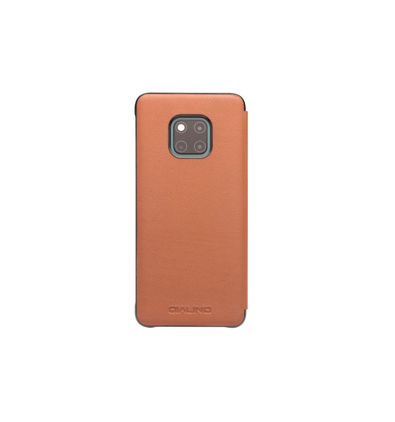 Housse Huawei Mate 20 Pro en cuir avec fenêtre - Marron clair