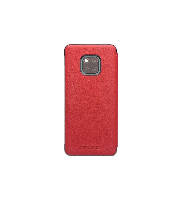 Housse Huawei Mate 20 Pro en cuir avec fenêtre - Rouge