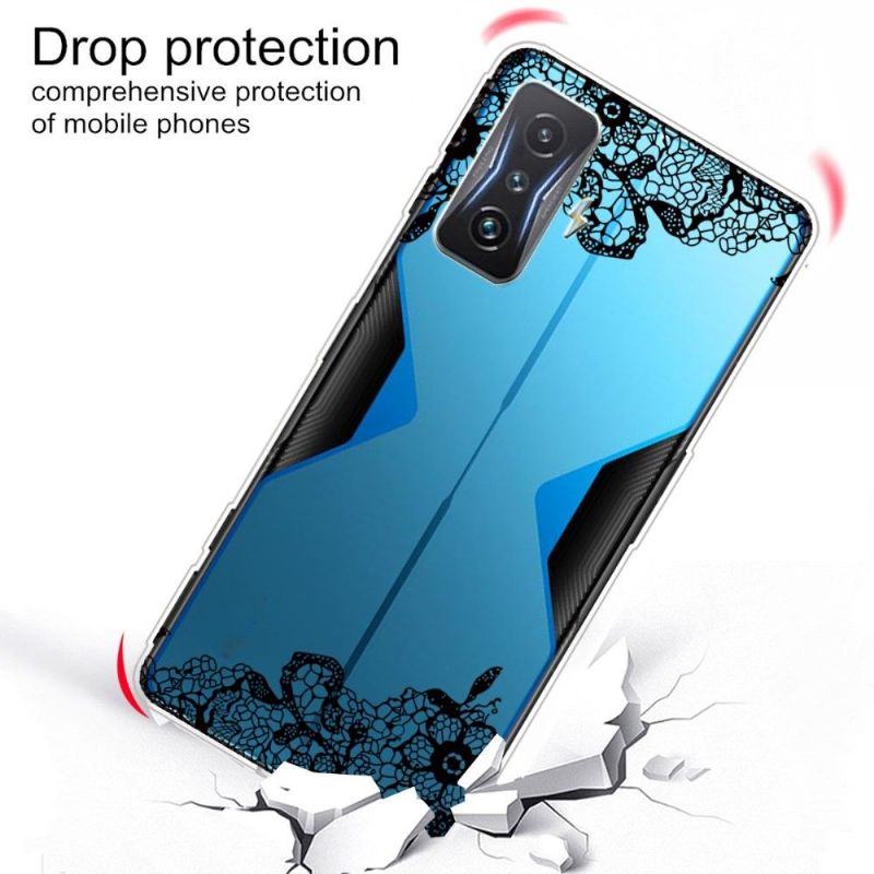 Coque Poco F4 GT fleur dentelle