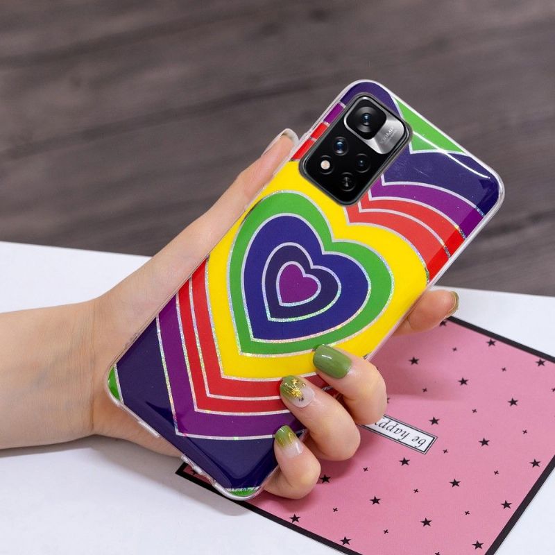 Coque Xiaomi Redmi Note 11 Pro Plus 5G Coeurs Colorés