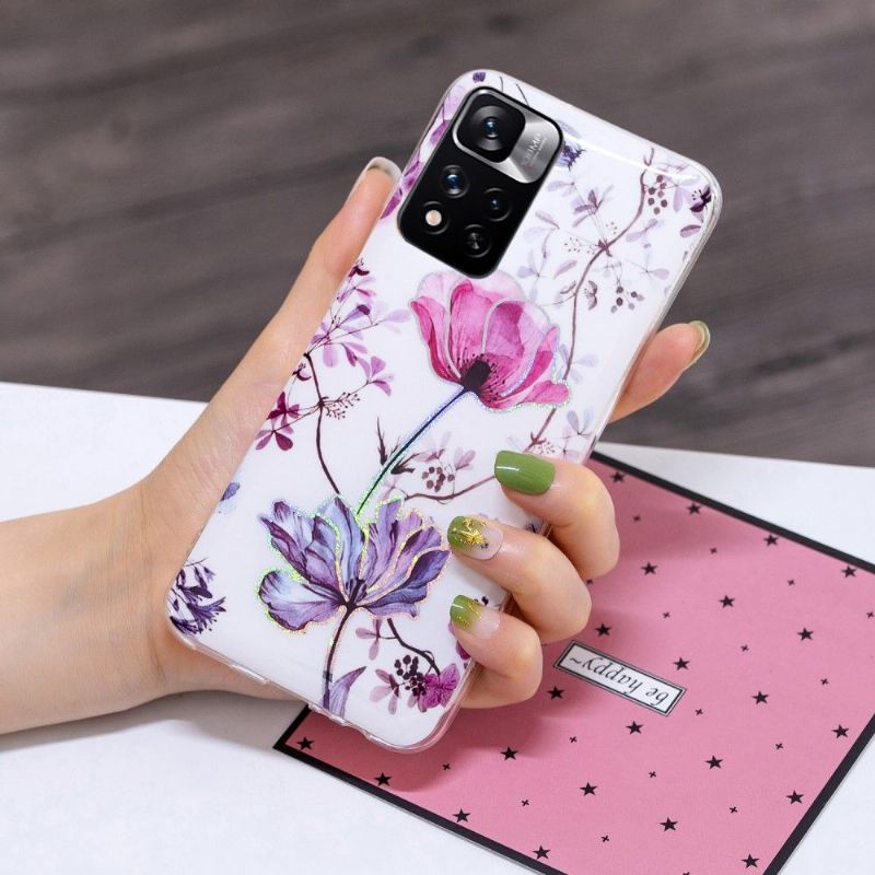 Coque Xiaomi Redmi Note 11 Pro Plus 5G fleur violette