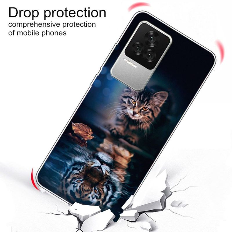 Coque Poco F4 Chat reflet