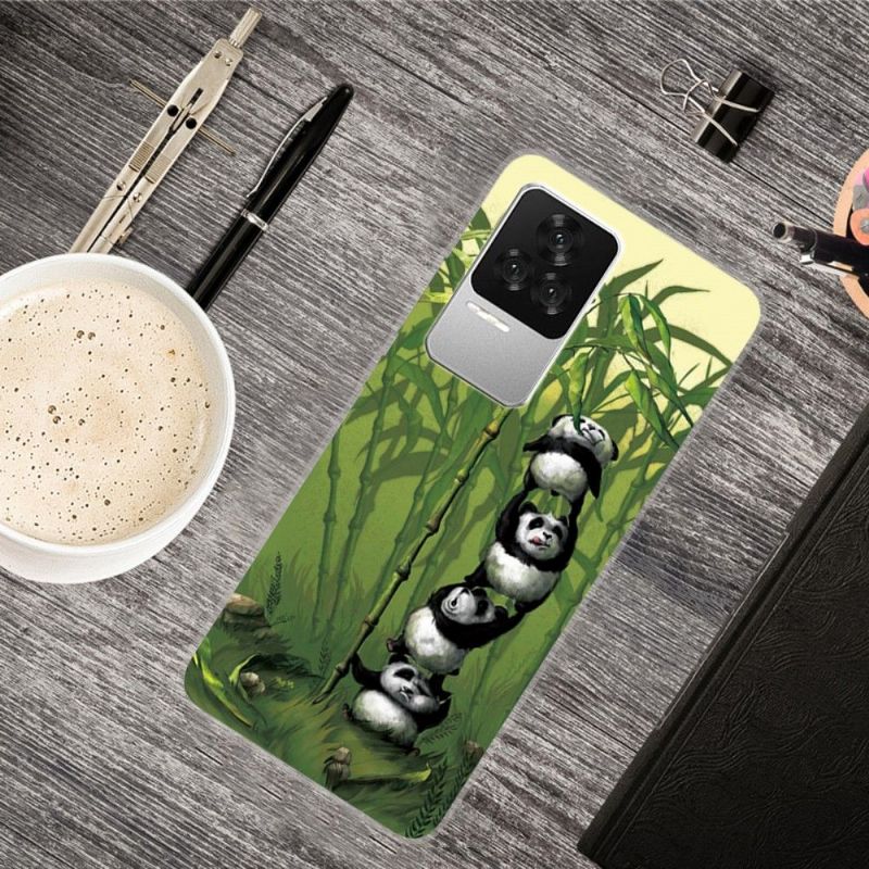 Coque Poco F4 Pandas amusants