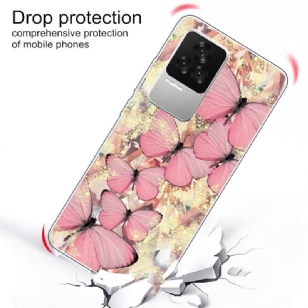 Coque Poco F4 Papillons Roses