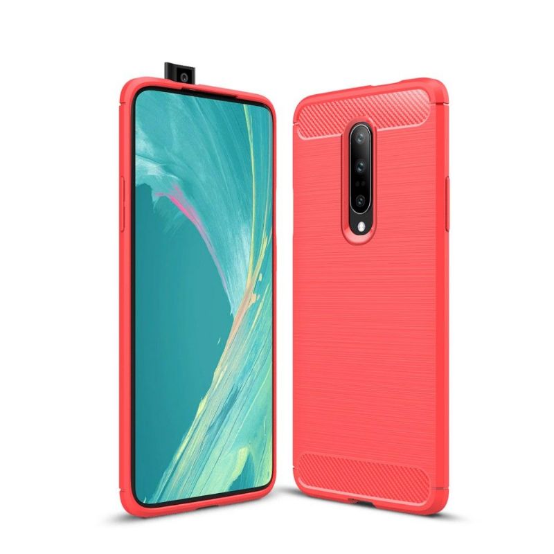 OnePlus 7 Pro - Coque gel brossé carbone