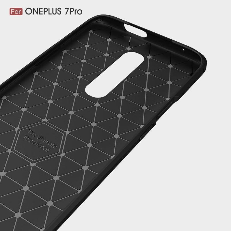 OnePlus 7 Pro - Coque gel brossé carbone